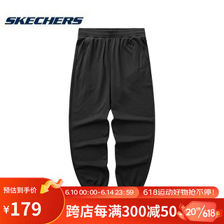 Skechers斯凯奇缤纷休闲系列夏季男子休闲卫裤运动裤 L223M067-0018 碳黑 XL