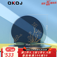 OKOJ品牌新款时尚泳帽女防水不勒头长发大号高弹防滑游泳帽 金色莲花