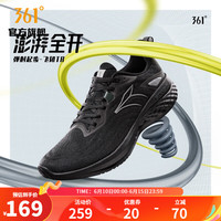 361° 361度运动鞋男鞋夏季轻便网面透气跑鞋男体侧鞋 曜石黑 42