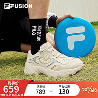 斐乐（FILA）FUSION斐乐潮牌飞脊鞋男鞋老爹鞋2023夏季休闲鞋 桦树棕/黄水泥-BA 39