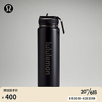 lululemon 丨Back to Life 运动水瓶 710ml *带吸管 LU9BA8S 黑色 O/S