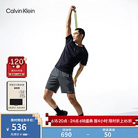 Calvin Klein运动23春季男士提花织带反光印花防水抽绳跑步运动短裤4MS3S800 001-午夜黑 S