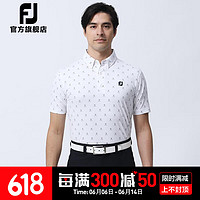 Footjoy高尔夫服装FJ新款男装男士短袖polo衫抗菌运动休闲golf短袖T恤男 白色 80455 XL