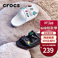 卡骆驰（crocs）男女鞋23春夏新款贝雅户外运动沙滩鞋透气轻便洞洞鞋舒适透气拖鞋 207627-001/黑色 M10W12