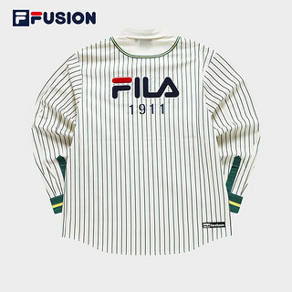 FILA FUSION斐乐潮牌男子长袖衬衫2023春季新款时尚宽松梭织上衣 麦芽糖白-IV 180/100A/XL