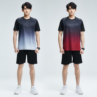 步锐特（BURUITE）运动套装男夏季健身衣服冰丝速干短袖T恤篮球训练短裤跑步服装备 一次两套，替换无忧 5XL（推荐体重190-210斤）