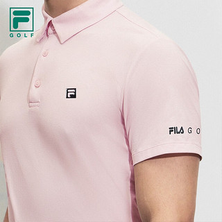 斐乐（FILA）官方男子针织短袖POLO衫2023夏新款高尔夫运动翻领上衣 夏勃粉-LP 165/88A/S