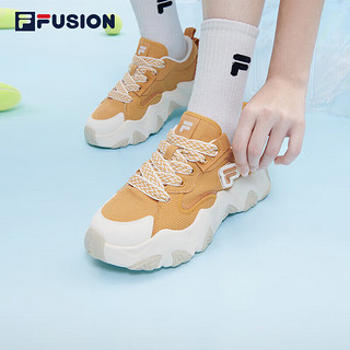 FILA FUSION斐乐潮牌厚底帆布鞋女2023年时尚运动休闲鞋海星鞋