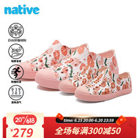 native 亲子洞洞鞋Jefferson系列桃子印花户外沙滩凉鞋超轻透气运动鞋
