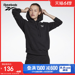 Reebok 锐步 官方2022春季女子HOODIE抽绳长袖运动连帽卫衣GI6563