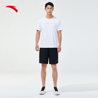 安踏（ANTA）速干T丨短袖t恤男2023夏季吸湿透气运动上衣跑步针织打底衫男装 纯净白-1 S/男165