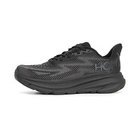 HOKA ONE ONE 男女款克利夫顿9公路跑步鞋Clifton 9回弹缓震 黑-宽版 7