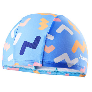 川崎（KAWASAKI）儿童泳帽青少年柔软舒适可爱游泳帽卡通印花布帽中大童A0033蓝色