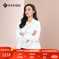 Rapido雳霹道2023年春季新款宋佳同款商务休闲正装领夹克外套CP3139U05 象牙色 165/88A