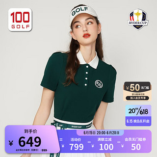 RYDER CUP莱德杯高尔夫服装女23夏季时尚短袖柔软舒适公主袖polo衫 墨绿色 M