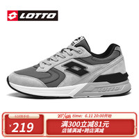 乐途(LOTTO)男士休闲鞋2023春夏新款真皮防滑运动鞋防滑透气耐磨老爹鞋跑鞋 浅灰/灰蓝 40
