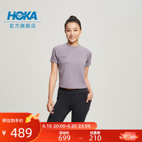 HOKA ONE ONE 女士短袖T恤MDWT Merino Blend Short 透气舒适 丁香紫 XS