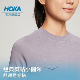 HOKA ONE ONE 女士短袖T恤MDWT Merino Blend Short 透气舒适 丁香紫 XS