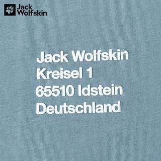 Jack Wolfskin狼爪t恤情侣23春夏吸湿速干棉短袖透气舒适上衣5822032 灰蓝色XL