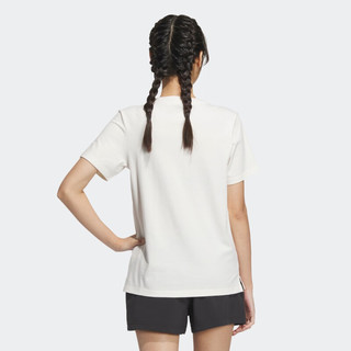 adidas 阿迪达斯 官方轻运动女装夏新款梭织圆领短袖T恤HY2846 粉白 A/L