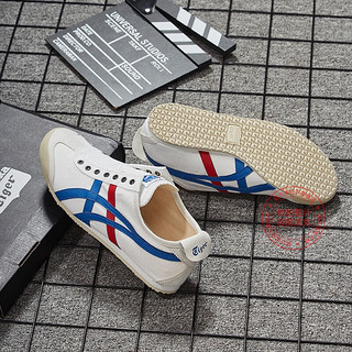 Onitsuka Tiger鬼冢虎男鞋女鞋 23夏帆布鞋新款透气舒适一脚穿无鞋带休闲鞋 MEXICO百搭红蓝/晒图退10 36