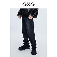 GXG 纯棉牛仔裤冬季新品商场同款黑色水洗男士gxg长裤