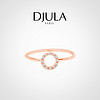 DJULA 茱蕊 几何系列 SDR2583-A 女士圆形18K玫瑰金钻石戒指 56mm
