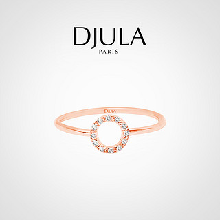DJULA 茱蕊 几何系列 SDR2583-A 女士圆形18K玫瑰金钻石戒指 54mm