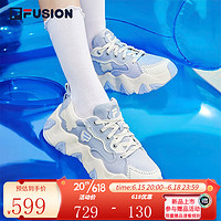 FILA 斐乐 FUSION斐乐潮牌STARFISH-CANVAS女鞋厚底鞋2023夏新款帆布鞋 禅蓝色/奶白-ZG 35.5