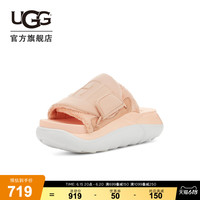 UGG夏季女士凉拖休闲舒适纯色厚底时尚魔术贴一字拖鞋 1125022
