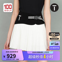 EUROPEAN TOUR欧巡赛高尔夫服装女装短裙23夏季新品时尚运动防走光百褶女裙 白色 XS