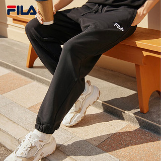 斐乐（FILA）FILA 斐乐多彩情侣款长裤2023夏季新款时尚休闲针织裤 正黑色-BK XS