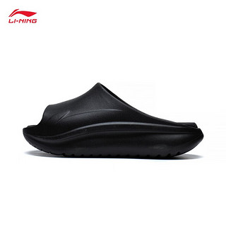 李宁（LI-NING）拖鞋男女同款2023新款运动生活系列运动鞋鞋子AGAT017 黑色-1 45