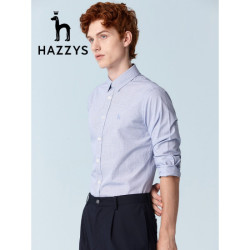HAZZYS 哈吉斯 轻商务休闲长袖格子衬衫 ASCZK12AK05