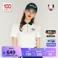 RYDER CUP莱德杯高尔夫服装女23夏季时尚短袖柔软舒适公主袖polo衫 白色 XS