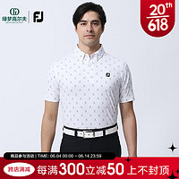 Footjoy高尔夫服装FJ新款男装男士短袖polo衫抗菌运动休闲golf 白色 80455 M