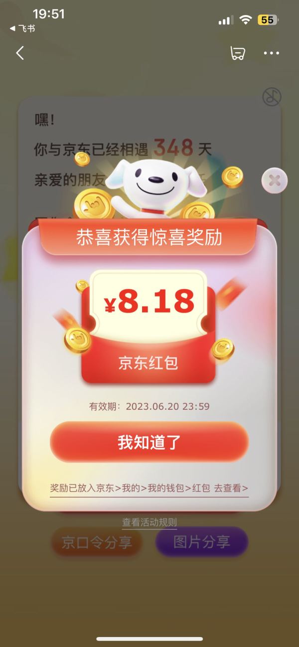 京东 20年回忆录 查账单领红包