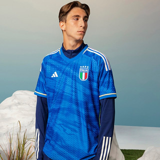 adidas 阿迪达斯 男意大利队球员版主场透气干爽足球运动短袖球衣
