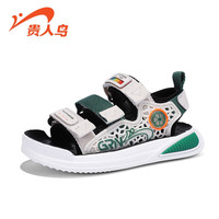 贵人鸟童鞋夏季儿童凉鞋2023新款韩版男童沙滩鞋子男孩中大童软底防滑 米绿 36
