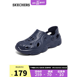 SKECHERS 斯凯奇 泡泡鞋夏季男洞洞鞋凉拖透气半拖鞋243201 海军蓝色 43