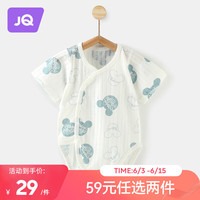 婧麒婴儿包屁衣新生儿衣服夏季款男女宝宝连体衣短袖三角哈衣夏装 米奇 73cm