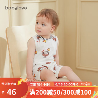 Babylove 宝宝背心连体衣薄款透气夏季婴儿无袖哈衣爬服新生儿夏装 HICOCO 90cm