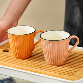 美浓烧 Mino Yaki）可爱大容量陶瓷杯子水杯家用马克杯女生牛奶杯燕麦片早餐杯 月蓝
