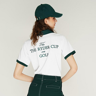 RYDER CUP莱德杯高尔夫服装女短袖T恤23夏季新品时尚复古翻领运动POLO衫女 白色 XS