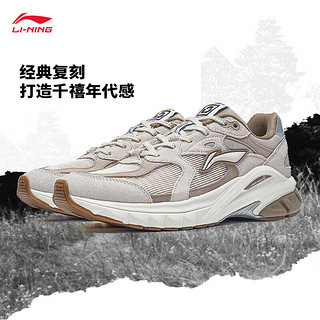 LI-NING 李宁 中国李宁×烈骏runner丨潮流运动鞋女鞋新款休闲鞋AZGT012 月光灰/山羊灰-4 37