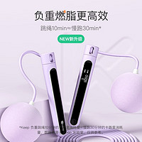 Keep 燃脂负重计数跳绳-香芋紫/小球+大球+长绳