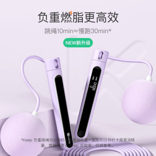 Keep 燃脂负重计数跳绳-香芋紫/无绳小球+无绳大球+长绳