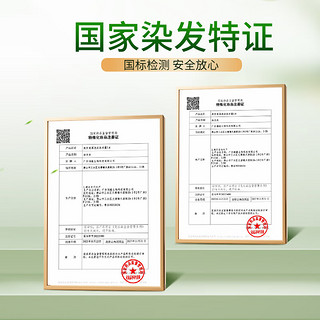 高缇雅染发膏泡泡染遮盖白发植物配方染发剂不伤发质男女士通用 黑茶色+栗棕色