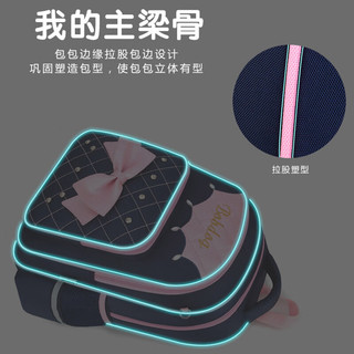 巴布豆（BOBDOG）儿童拉杆书包女小学生1-3-6年级大容量双肩背包六轮可爬楼梯防水 六轮藏青