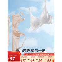 茜施尔(SHCER)夏季薄款内衣女透气洞洞杯大胸显瘦文胸收副乳罩杯AAB213 奶油肤 80C